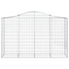 vidaXL buede gabionkurve 5 stk. 200x50x120/140 cm galvaniseret jern