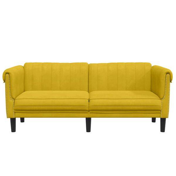 vidaXL 2-personers sofa velour gul