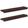 vidaXL Vindueskarme 2 stk. M&oslash;rk Brun 70 x 15 x 2 cm Solid b&oslash;g