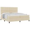vidaXL Box spring seng med hovedg&aelig;rde Creme 200 x 200 cm Stof
