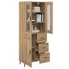vidaXL Highboard med skuffe 2 pcs Artisan Egetr&aelig; Konstrueret tr&aelig;