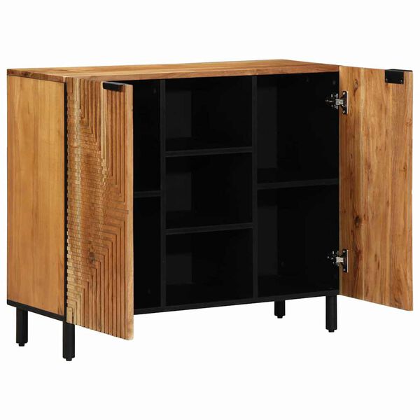 vidaXL Sideboard Naturfarvet 90 x 33,5 x 75 cm Massivt Akacietræ