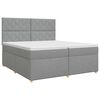 vidaXL Boxmadras med topmadras Lysegr&aring; 200 x 200 cm Stof