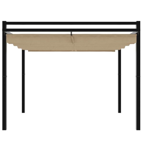 vidaXL pavillon med sammenrulleligt tag 3x3 cm aluminium gråbrun