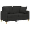 vidaXL 2-personers sofa med pyntepuder 120 cm stof sort