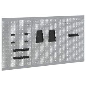 vidaXL V&aelig;rkt&oslash;js V&aelig;gpanel 3 stk. Gr&aring; 150 x 1 x 80 cm