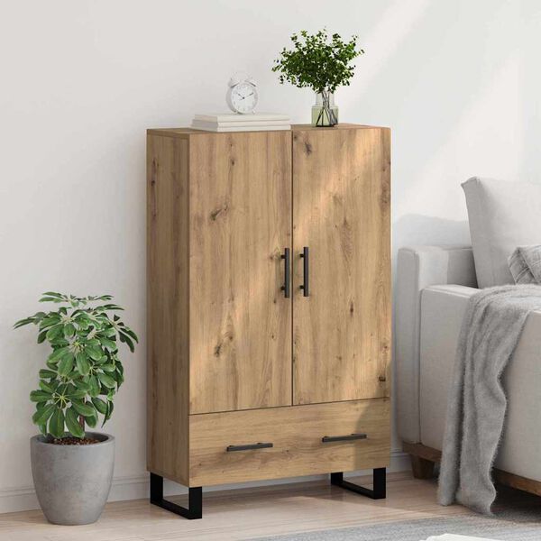 vidaXL Highboard Artisan Egetr&aelig; 69,5 x 30 x 115 cm Konstrueret tr&aelig;