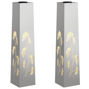 vidaXL Solar LED sti lys 2 stk. Varm hvid 18 x 18 x 80 cm
