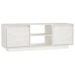 vidaXL tv-bord 110x30x40 cm massivt fyrretr&aelig; hvid