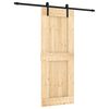 vidaXL Skyded&oslash;r Naturfarvet og sort 80 x 210 cm Massivt Fyrretr&aelig;