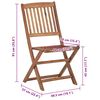 vidaXL foldbare havestole 8 stk. med hynder massivt akacietr&aelig;