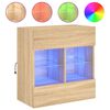 vidaXL v&aelig;gh&aelig;ngt tv-bord med LED-lys 58,5x30x60,5 cm sonoma-eg