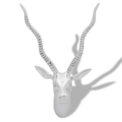 vidaXL vægmonteret dekorativt gazellehoved i aluminium 33 cm sølv