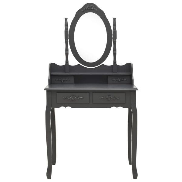 vidaXL sminkebordss&aelig;t med taburet 75x69x140 cm kejsertr&aelig; gr&aring;