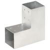 vidaXL stolpebeslag L-form 4 stk. 81x81 mm galvaniseret metal