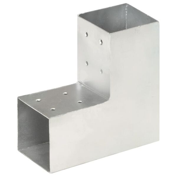 vidaXL stolpebeslag L-form 4 stk. 81x81 mm galvaniseret metal
