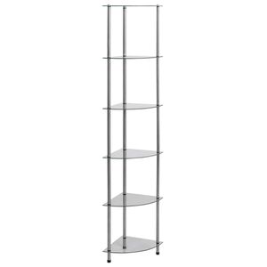 vidaXL reol 6 hylder 30x30x160 cm h&aelig;rdet glas transparent