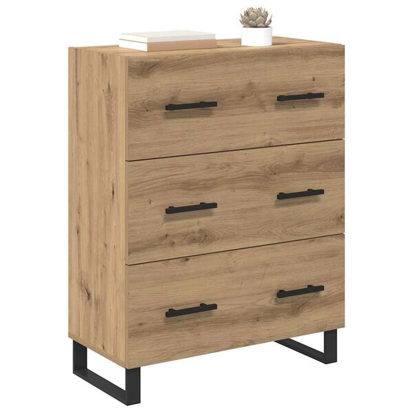 vidaXL Sideboard med skuffe Artisan Egetr&aelig; 69,5 x 34 x 90 cm