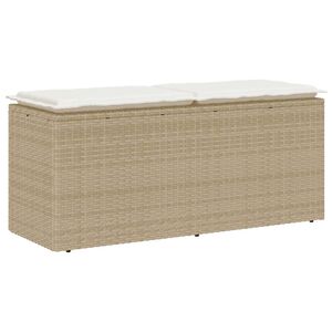 vidaXL haveb&aelig;nk med hynde 110x40x44 cm polyrattan beige
