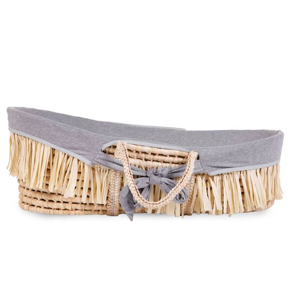 437360 CHILDHOME raffia moseskurv med madras og betr&aelig;k gr&aring;