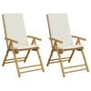vidaXL positionsstole 2 stk. med hynder foldbar bambus