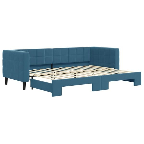 vidaXL daybed med udtræk 80x200 cm velour blå