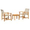 vidaXL bistros&aelig;t 3 dele polyrattan og akacietr&aelig; beige
