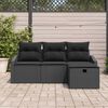 vidaXL Sofa S&aelig;t med pude 4 pcs polyrattan