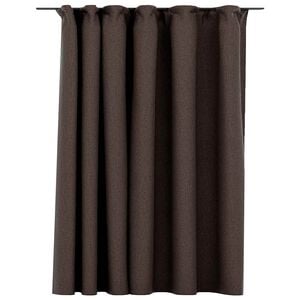 vidaXL m&oslash;rkl&aelig;gningsgardin med kroge h&oslash;r-look 290x245 cm gr&aring;brun