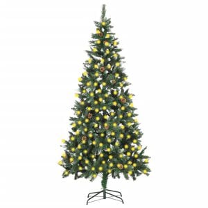 vidaXL kunstigt juletr&aelig; med lys 210 cm