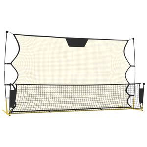 vidaXL fodbold-rebounder 183x85x120 cm polyester sort og gul