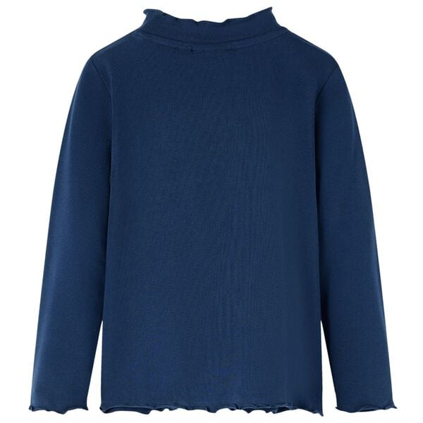 Langærmet T-shirt til børn str. 104 marineblå