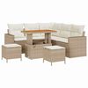 vidaXL Havesofa S&aelig;t 9 stk. 6-Antal s&aelig;der Beige og creme polyrattan