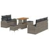 vidaXL Havesofa S&aelig;t 8 pcs Gr&aring; Polyrattan, st&aring;l og massivt akacietr&aelig;