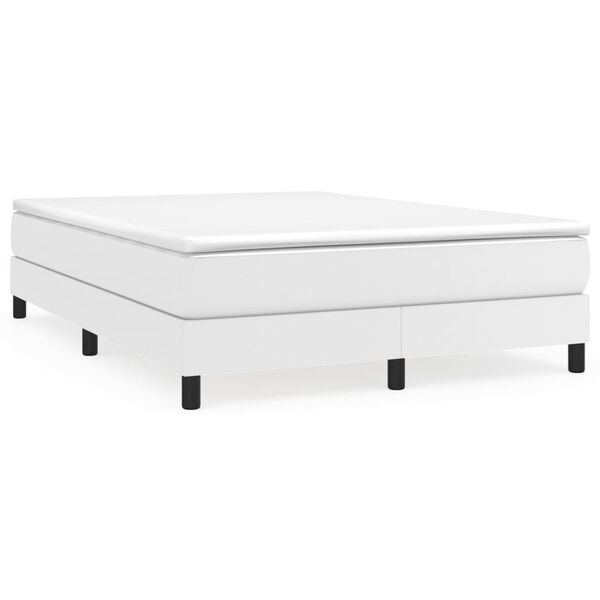vidaXL Boxspring sengeramme 140x190 cm kunstl&aelig;der hvid
