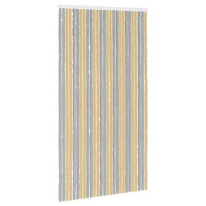 vidaXL Insektgardin i chenille Gr&aring; og beige 118 x 220 cm 100% PP