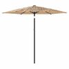 vidaXL haveparasol med LED-lys og stålstang 223x223x213 cm brun
