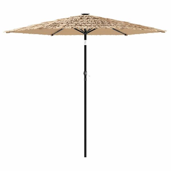 vidaXL haveparasol med LED-lys og stålstang 223x223x213 cm brun