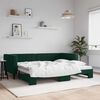vidaXL daybed med udtræk 90x200 cm velour mørkegrøn