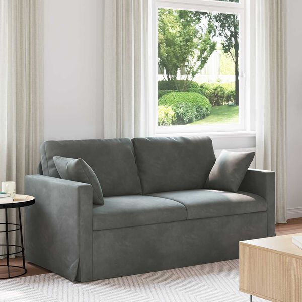 vidaXL Sofa M&oslash;rkegr&aring; 158 x 78 x 80 cm Fl&oslash;jl