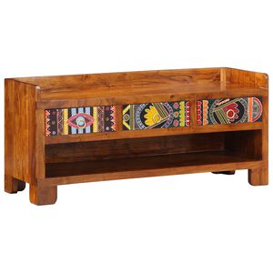 vidaXL Sko b&aelig;nk Honningbrun 100 x 35 x 45 cm Akacietr&aelig; Massiv