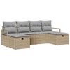 vidaXL Sofa S&aelig;t med pude 5 pcs polyrattan