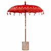 vidaXL Balinesisk parasol med base R&oslash;d 185 x 185 x 260 cm