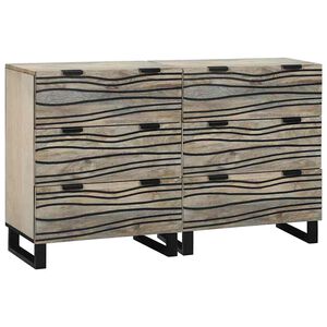 vidaXL Sidetabel S&aelig;t 2 stk. Hvid 120 x 33 x 75 cm Massivt mangotr&aelig;