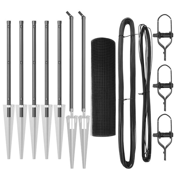vidaXL Hegnsp&aelig;l Gr&aring; 10 x 0,5 m (25 x 25 mm net) St&aring;l