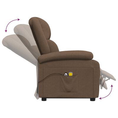 vidaXL løftestol med massagefunktion stof brun