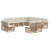 vidaXL Udend&oslash;rs sofagruppe 13 pcs Naturlig og Creme Hvid Polyester