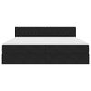 vidaXL Opbevaringsseng med madras Sort 200 x 200 cm Fl&oslash;jl