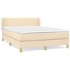 vidaXL kontinentalseng med madras 140x190 cm stof cremefarvet