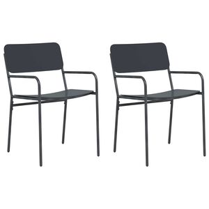 vidaXL Havestole 2 pcs Antracit 51 x 55 x 81 cm St&aring;l